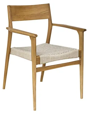 Image de Fauteuil de jardin en teck massif et cordage Beige CALVI