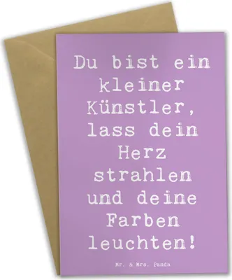 Produktbild von Mr. & Mrs. Panda Glückwunschkarte Spruch Die Freude an der Kreativität entdecken - Lavendeltraum - Geschenk, Trost, Selbstvertrauen, Grußkarte, Zuversicht, einzigartig