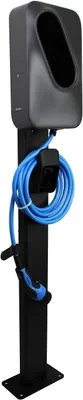 Produktbild von Wallbox Standfuß für Etrel Wallbox – Schwarz – Montagesäule für 1 Ladestation – 149 cm – 8 kg – Wetterfest