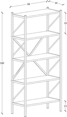 Immagine prodotto di Libreria per scaffali in metallo di legno Libreria Libri Standing Shelf Insasi 5