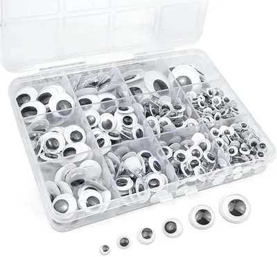 Image de Yeux mobiles autocollants - 6 mm, 8 mm, 10 mm, 12 mm, 15 mm, 20 mm - Yeux mobiles de différentes tailles