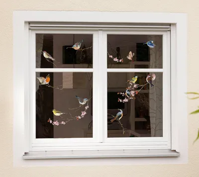 Produktbild von Komar Window-Sticker "Birds", bunt, 31 x 31 cm