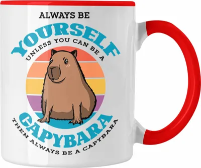 Produktbild von Trendation - Tasse Capybara-Spruch Geschenk für Capybara Liebhaber Geschenkidee (Rot)