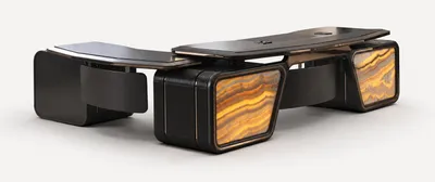 Image de Bureau noir, tables de bureau exclusives pour bureau, bureau de direction