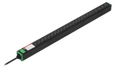 Produktbild von APC Easy Rack PDU, Basic, vertikal, 1-phasig, 3,7 kW, 230 V, 16 A, 20 x C13- und 4 x C19-Steckdosen, IEC60309-Stecker, Standard, 0U, Einphasig, Senkrecht, Schwarz, 24 AC-Ausgänge