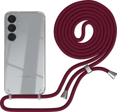 Produktbild von EAZY CASE Handykette mit Hülle für Samsung Galaxy S25 Backcover Handykette, zum Umhängen in Rot
