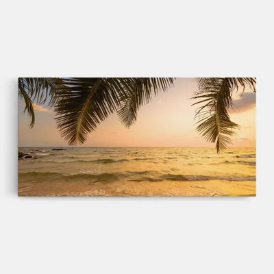 Produktbild von ARTHUB® Leinwandbild 60x120 cm, Paradise Island | Wohnzimmerdekoration, Hängende Bilder, Wanddekoration, Heimdekoration, Landschaften, Strände