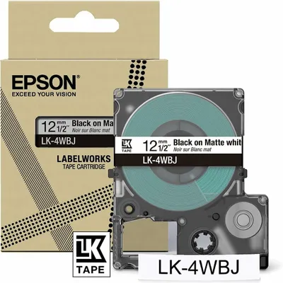 Produktbild von EPSON Schriftband LK LK-4WBJ C53S672062, 12 mm schwarz auf weiß