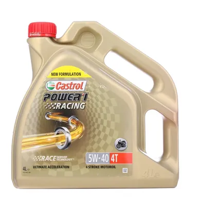 Produktbild von Castrol Power 1 Racing 4T 5W-40, 4 l, 5W-40, Motorrad, Benzin, Ottomotor, Gold
