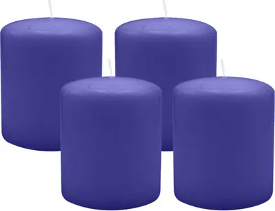 Produktbild von 4er Set Adventskranzkerzen Royalblau Ø 100 x 120 mm