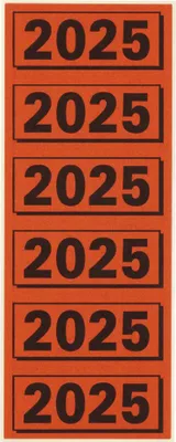 Produktbild von ELBA Inhaltsschild "2025" rot Maße: (B)57 x (H)25 mm 120 Stück