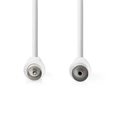 Produktbild von Nedis Koaxial Kabel - IEC (Coax) Stecker - IEC (Coax) Buchse - Vernickelt - 90 dB - 75 Ohm - Doppelt geschirmt - 25.0 m - Rund - PVC - Weiss - Umschlag