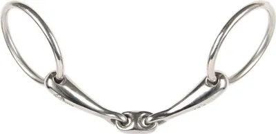 Image de Harry's Horse Bradoon, mors à double brisure de 14 mm avec anneaux amovibles, argenté, 13 cm