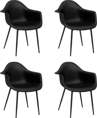 Imagen del producto de vidaXL: Juego de 4 sillas de comedor, color negro, material: polipropileno
