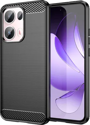 Produktbild von Hülle für OPPO Reno13 Pro Carbon-Faser Weich TPU Silikon Stoßfest Handyhülle Schwarz