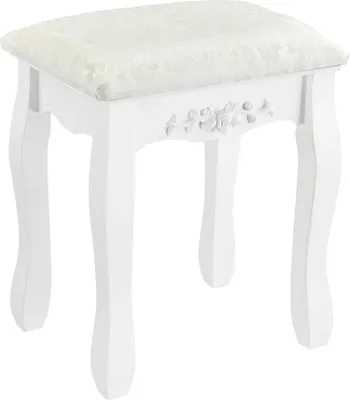 Obrázek produktu pro In And OutdoorMatch Milton toaletní stolek - S taburetem a zrcadlem - 141x75x40 cm - Bílá - Moderní design