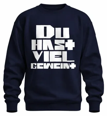 Productafbeelding van "Veel gehuild" - Sarcastisch, ironisch, retro uni sweatshirt, marineblauw, maat XL