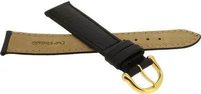 Produktbild von Maurice Lacroix Uhrarmband Büffelkalb Leder schwarz gepolstert 20969, Stegbreite:18mm, Schließe:Gelbgolden