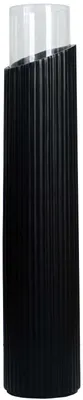 Produktbild von VIVANNO Windlicht Fiberglas CANDRA RAY Säule, Schwarz geriffelt - 22x111 cm