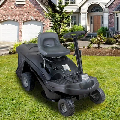 Produktbild von HOME DELUXE - Benzin Aufsitzrasenmäher - Reaper Schwarz - Motor Leistung 4,5 kW (6,5 PS) - 150 Liter Auffangkorb - 61 cm Schnittbreite und höhenverstellbar - Inkl. kompl. Zubehör