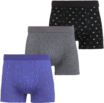 Obrázek produktu pro Pánské boxerky – spodní prádlo, velikost XXL – sada 3 bavlněných boxerek – elastické boxerky – pro muže