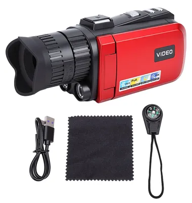 Zdjęcie produktu dla Kamera wideo FHD 24MP 1080P z 18-krotnym zoomem, stabilizacją obrazu, cyfrową kamerą wideo z 3,0-calowym, obrotowym o 270 stopni, kolorowym ekranem i kompasem