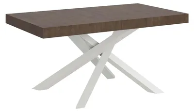 Immagine prodotto di Tavolo Allungabile 160-264x90x77 cm Volantis Noce Telaio Bianco