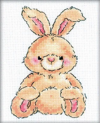 Produktbild von RTO Kreuzstich Set "Häschen" H193, Zählmuster, 10,5x13 cm