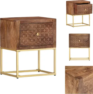 Zdjęcie produktu dla vidaXL Szafka nocna 40x30x50 cm z litego drewna mango - Szafki nocne