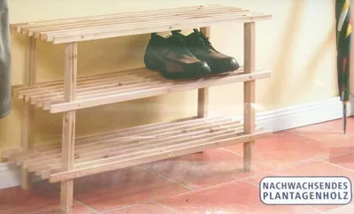 Produktbild von Holz Schuhregal 3 Etagen HELL