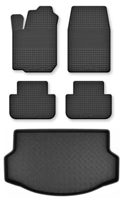 Produktbild von Gummimatten + Kofferraumwanne für Toyota RAV4 IV 2016-2019 (5-Türer) – Schwarz, Semi-Universal, angepasst – Wielganizator Semi-Universal