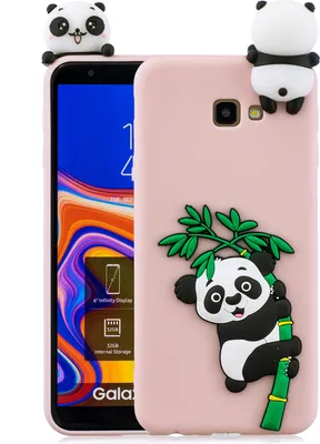 Produktbild von Für Samsung J4 2018/J4 Plus Telefon Fall 3D Cartoon Panda Bambus Handy zurück Shell Shockproof Smartphone Cover Pink
