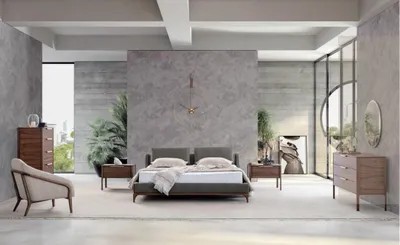 Produktbild von Schlafzimmer Komplett Set Bett 2x Nachttische Kommode Schrank Modern