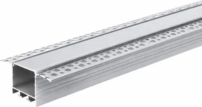 Produktbild von Einbauprofil, breit, 2 m, Aluminium, für LED-Streifen, weiße Abdeckung