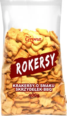 Zdjęcie produktu dla GRONA Rokersy Krakersy o Smaku Skrzydełek BBQ Pyszna Przekąska 400g