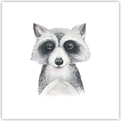 Produktbild von Poster - Poster ohne Rahmen - Waschbär Bild Kinder - 30x30 cm - Wand Bild - Wanddeko - Wandbilder - Kunstposter - Wandposter - Bilder - Kunstdruck - Wanddekoration - Wandbild - P2XAC30x30-4607