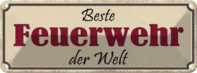 Produktbild von vianmo Blechschild 10x27 cm beste Feuerwehr der Welt Beruf Arbeit