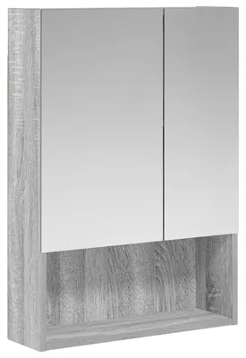 Immagine prodotto di vidaXL Armadietto a specchio da bagno Sonoma grigio 50 x 14,5 x 70 cm