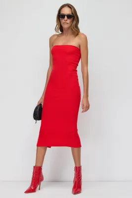 Produktbild von Trägerloses Midikleid, Red, S