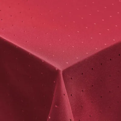 Produktbild von DecoHomeTextil Punkte Muster Optik Tischdecke Damast Tafeldecke Pflegeleicht Rot Eckig 110 x 160 cm