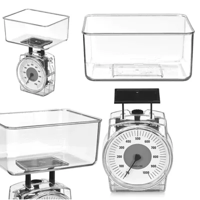 Küchenwaage mechanisch, 1 kg, mit 400-ml-Schale, transparent