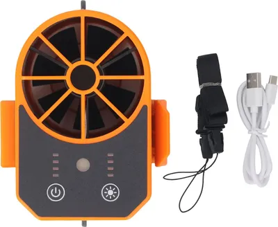 Obrázok produktu pre Ventilátor na opasok 4 nastaviteľné rýchlosti USB nabíjateľný prenosný opasok s LED svetlom pre oranžovú 10000mah outdoor
