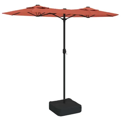 Produktbild von Doppel-Sonnenschirm Terrakottarot 316x145 cm
