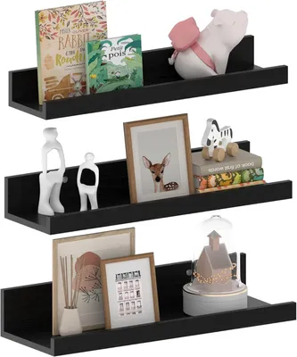 Produktbild von Wandregale 40 cm, 3er-Set, schwarz, für Wohnzimmer