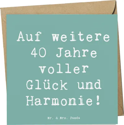 Produktbild von Mr. & Mrs. Panda Grußkarte Spruch 40. Hochzeitstag Rubinhochzeit - Meeresbrise - Geschenk, Jubiläum, Heirat, Geschenke, Klappkarte, Glückwunschkarte, Hochzeitsjubiläum