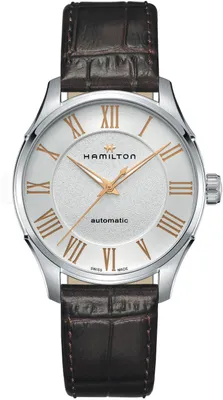 Productafbeelding van Hamilton H42535550 herenhorloge, roestvrijstalen kast, leren band