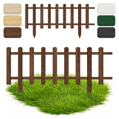 Produktbild von Floranica Zierzaun aus Holz 100 x 20 cm Braun (imprägniert) Steckzaun als Beeteinfassung Rasenkante Tierzaun Bauernzaun