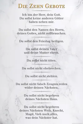 Produktbild von Die 10 Gebote - Weiß - Inspirations Poster Druck - Größe cm