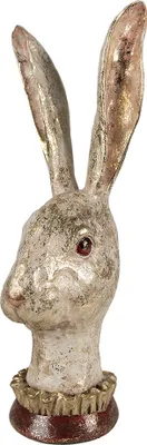 Produktbild von Clayre & Eef Figur Kaninchen 28 cm Weiß Goldfarbig Polyresin