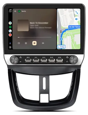 Obrázek produktu pro 10,1 palcový 2+64 GB Android autorádio pro Peugeot 207 CC 2006-2015 bezdrátové CarPlay Android Auto WiFi GPS navigace RDS DSP DAB+ BT s otočným knoflíkem